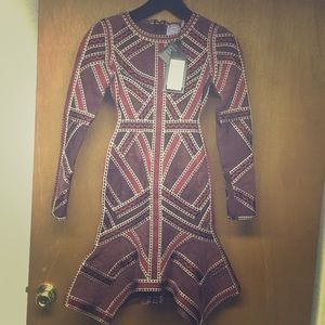 Brand new Herve Leger Carlotta dress in Vampcombo